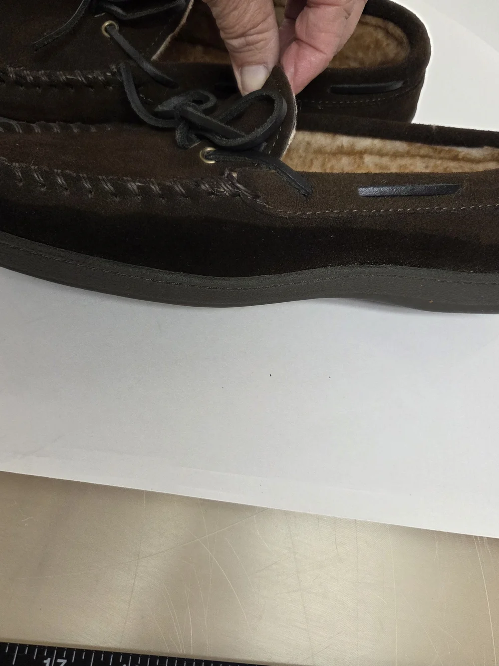 St. John's Bay Dark Brown Suede Moccasin Slip-Ons. Size 10M. #0240